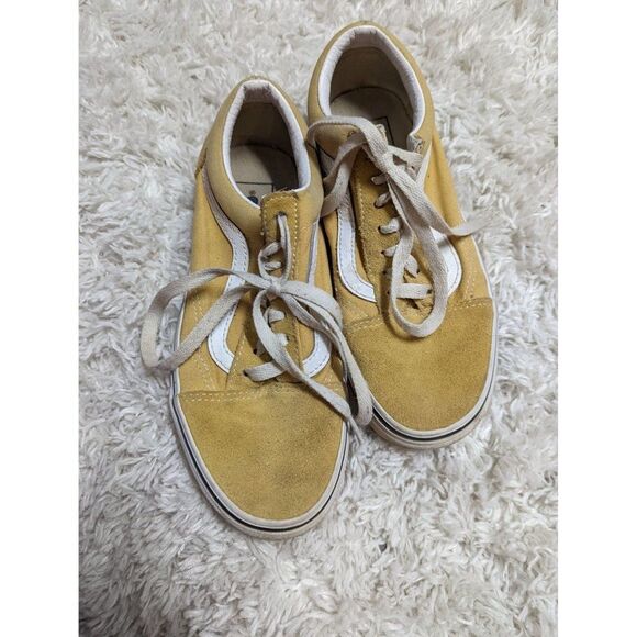 Vans Old Skool Shoes Women 6 Yellow Old Skool Classic Skate Sneakers Hipster - Picture 1 of 6